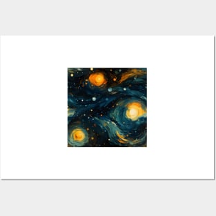 Van Gogh Starry Night Outer Space Pattern 26 Posters and Art